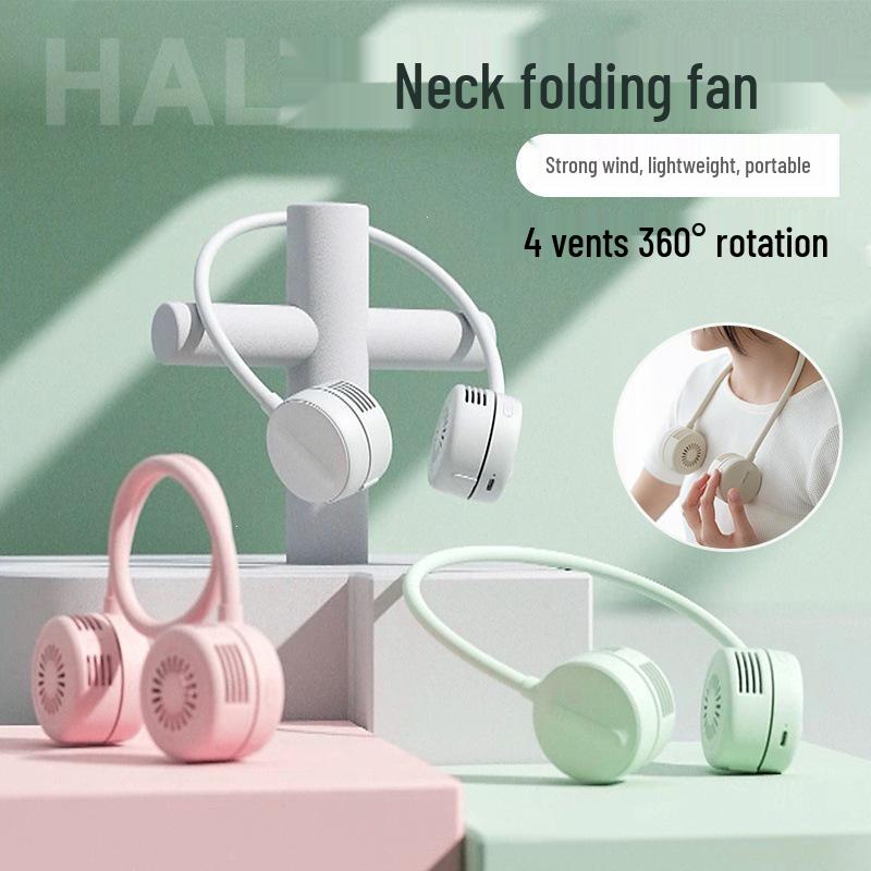 2026 Foldable Bladeless Neck Fan - Silent, USB Rechargeable, Portable for Men, Women, Students