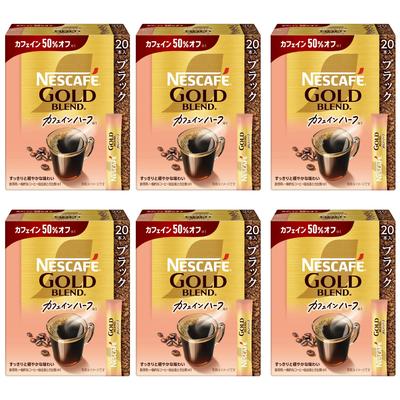 Nescafe Gold Blend Half Caffeine Stick Coffee 20 Sticks × 6 Boxes Unsweetened Individually Packaged Black