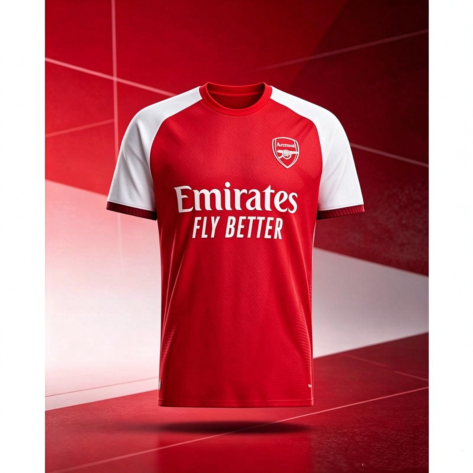 26‑27  Arsenal Fans Fußballtrikot Shirt, Herren Sommer Neu 3D Druck Sport T‑Shirt, Training Atmungsaktiv Sweatshirt M