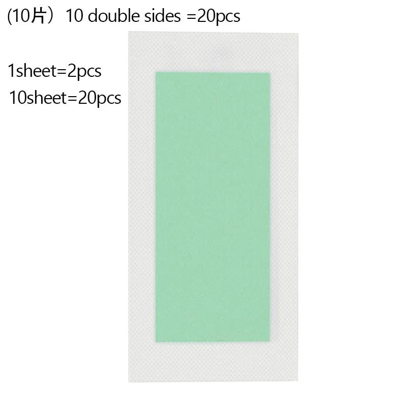 

20 шт., восковые полоски для удаления волос, профессиональная двухсторонняя бумага для депиляции, холодный воск, бикини, ноги, тело, лицо, летние инструменты для красоты