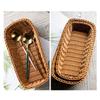 Simple Faux Wicker Tray Household Tableware Storage Container  Home Decor