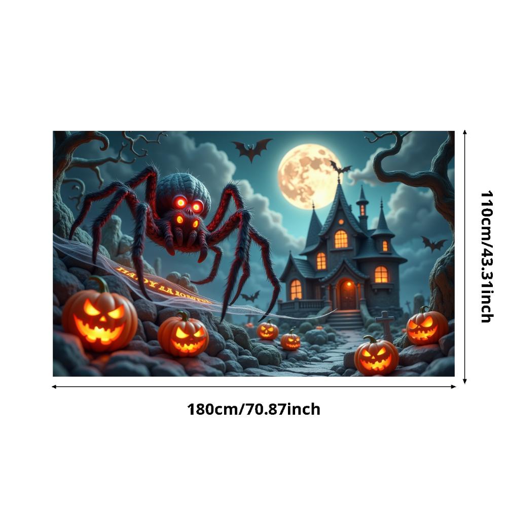 Halloween Banner Haunted Effect Halloween Party Banner Pumpkin Backdrop Pumpkin Illustration Night Theme Banner For Haunted
