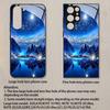 Ice Blue Starry Sky Pattern 2D Phone Case Compatible with Samsung Galaxy S26 S25 S24 S23 S22 S21 S20 A56 Glass Protective Case