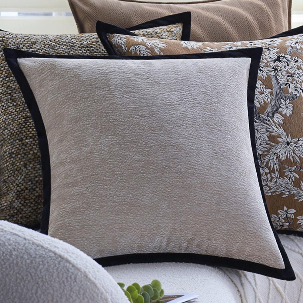 45X45CM Coffee Brown Throw Pillow Cover Simple Elegant Homestay Cushion Cover Decor Home Decorative Pillowcase