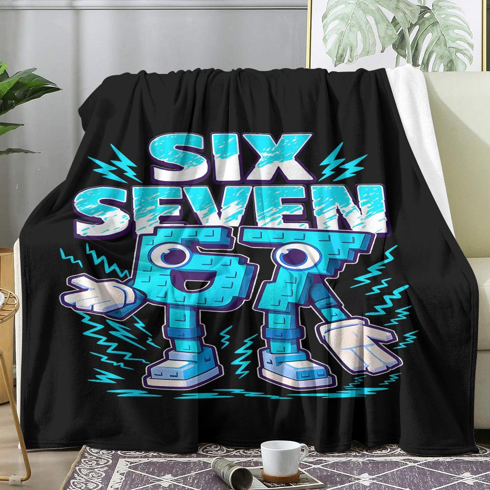 67 Six Seven 6-7 Throw Soft Flannel Throw Blanket, Lightweight Breathable Summer Nap Blanket For Sofa Home Travel Cozy Decor 75X95CM