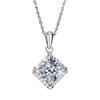 3-Carat D Color Moissanite Princess-Cut Irregular Pendant in S925 Sterling Silver for Women