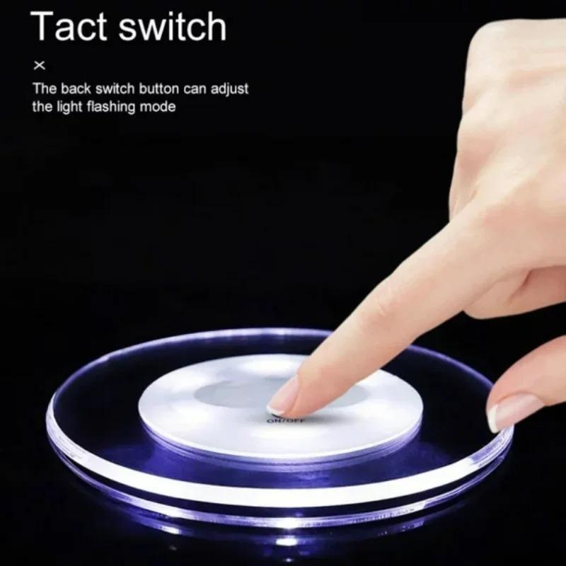 LED Leuchtender Untersetzer Flaschenaufkleber Tischset, Bunter Blinkender Lichtring für Bar Nachtclub Party Stand Getränkedekoration