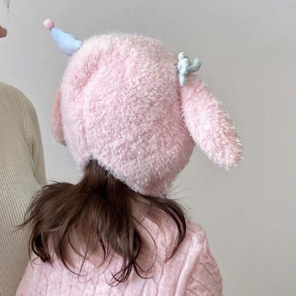Windproof Toddler Earflap Hat Thermal Cartoon Fluffy Caps Plush Kids Beanie Cold Outdoor