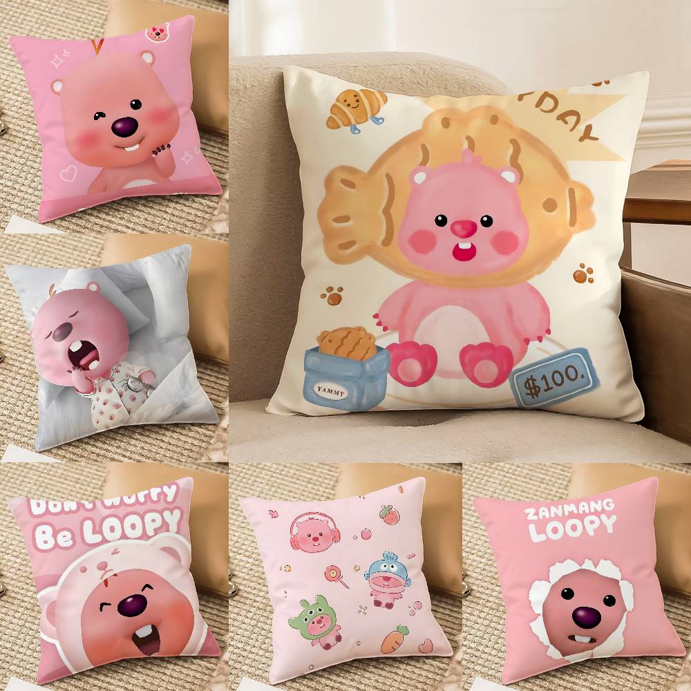 Popular Cute Loopy-Y For Fun Pillow Case Comfort Sofa Bed Silky elegant Invisible zipper Decorative cushion cover
