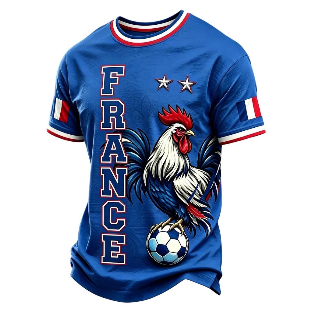 Men's Classic Crew Neck Short Sleeve T-Shirt Soccer Graphic Print Lightweight Casual Top for Everyday Wear