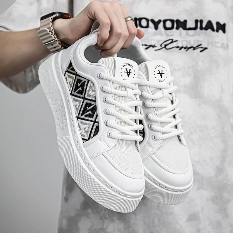 

Мужская повседневная обувь Four Seasons Fashion Students, удобные кроссовки для мальчиков, трендовая обувь с мягкой подошвой и дышащими свойствами 44 белый/чёрный