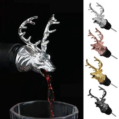 1PC Bar Accessories Leopard Antelope Head Zinc Alloy Wine Stopper Lion Bull Wine Pourer