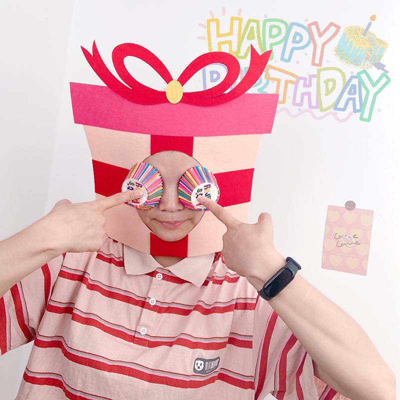 Милый торт свеча подарок подружки селфи наряд шляпа реквизит для фотосъемки с днем — фото 5