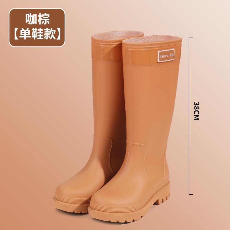 

Rain shoes fashionable women s tall tube long tube non-slip warm thickened women s waterproof shoes adult rain boots women 35