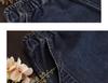 Women's Fashionable Six-Point Denim Capris: New Petite Summer Style, Elasticated Cuffs, Patch Details, Washed & Distressed Harem Pants.