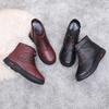Women Winter Platform Ankle Snow Boots Warm Faux Fur Lined Side Zipper Anti Slip Comfortable PU Leather Short Booties for Women