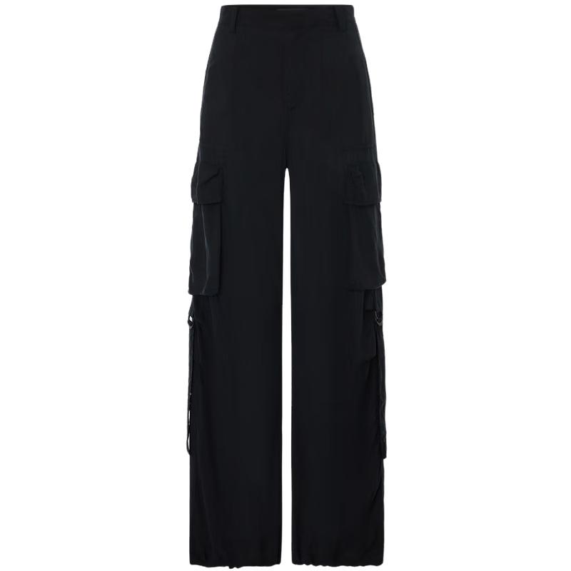 MO&Co. Matte Cupro Drawstring Cargo Pants