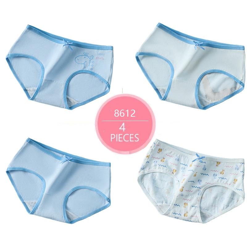4Pcs/Set Cotton Women's Panties Breathable Underwear Cartoon Cute Girls Briefs Low-Rise