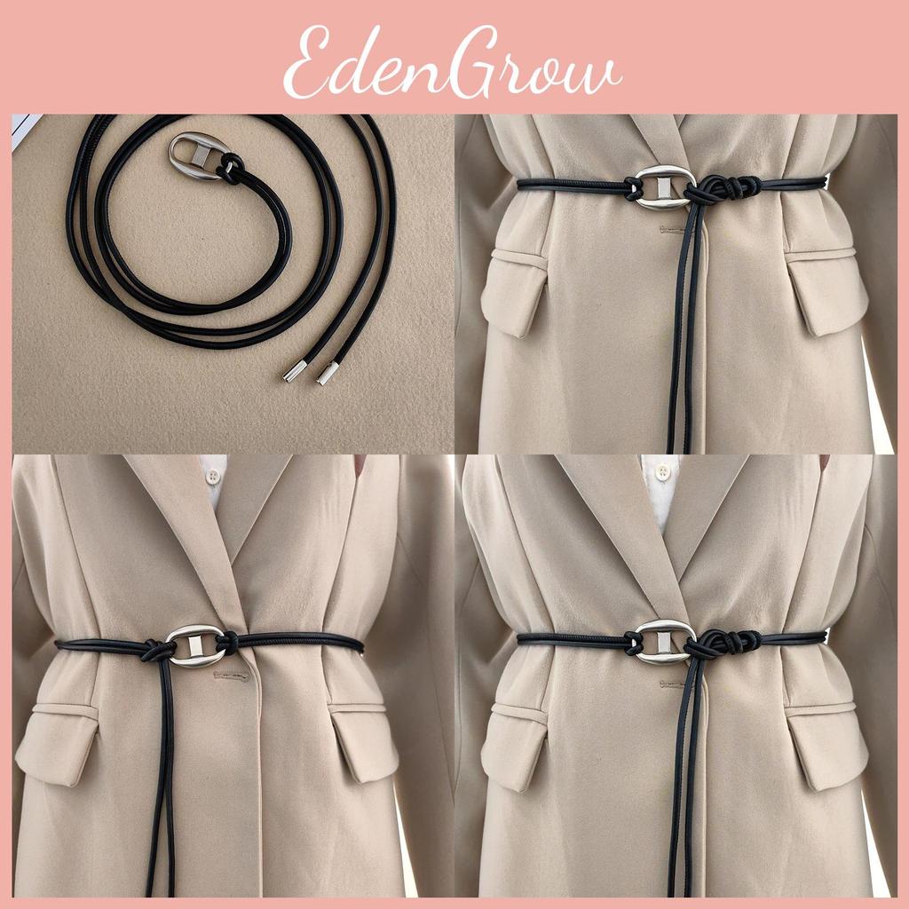 Minimalist Womens Style Thin Rope Waist Belt Metal Buckle Dress Belt Shapewear