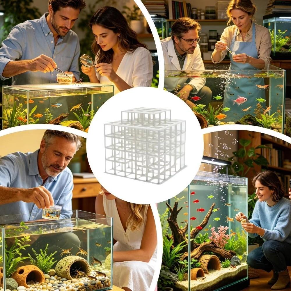 3D Printed Fish Tank Hideout Grid Multi-level Shrimp Hiding Place Aquarium Decoration