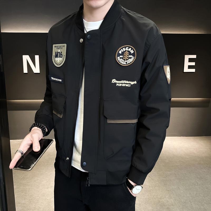Bomber jacket men's new trendy American retro casual youth jacket spring and autumn loose baseball uniform men's clothing