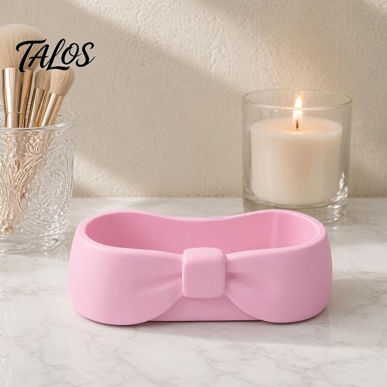 Storage Box Bow-Shaped Box, 3D Printed Delicate Matte Texture Container, Large Decorative Capacity Jewelry Key Makeup Organizer, Sweet Desktop