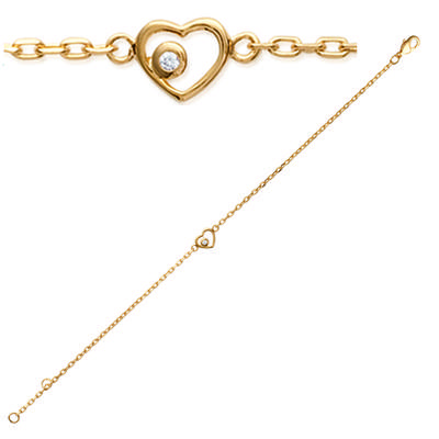 [K3418] - Gold Plated Bracelet 'Love' White Gold - 6x6 Mm