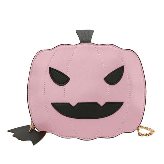 Halloween Pumpkin Bag Spooky Pumpkin Purse Crossbody Pumpkin Bag with Chain Shoulder Strap for Parties or Trick-or-Treating