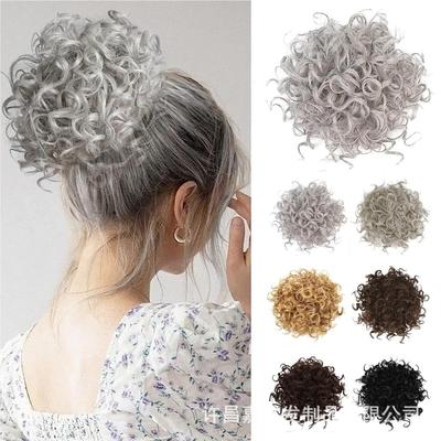 Curly Drawstring Hair Bun - Voluminous Messy Elastic Net Synthetic Ponytail Wig