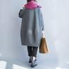 ShuMing Tunic Long Plus Short Solid Color Women's Loose-Fit Dress, Sleeves, Knee-Length, Flattering, Casual, Size, Fall/Winter, Dress, (8 Gray)