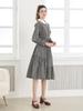 LBYL Black Flower White Collar Raglan Dress