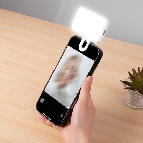 LED Fill Light with Clip Rechargeable Adjustable Brightness Phone Tablet Laptop Computer Selfie Video Meeting Photography Fill Lamp