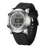 BUREI Men's Digital Watch with LED Display, Waterproof, Stylish Sports and Outdoor Watch with Date Display and Multifunction, Silver