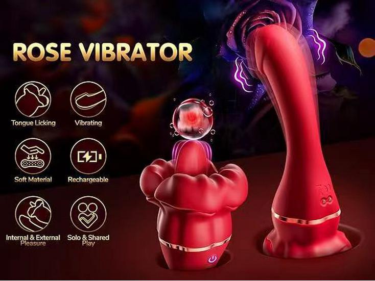 Red Lips Tongue Vibrator for Women: Clitoral & Breast Stimulation Adult Toy