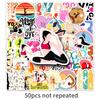 50-Pack Waterproof Yoga Stickers for Decor - Perfect for Sports, Fitness Gear, Thermos, Phone Cases & Laptops