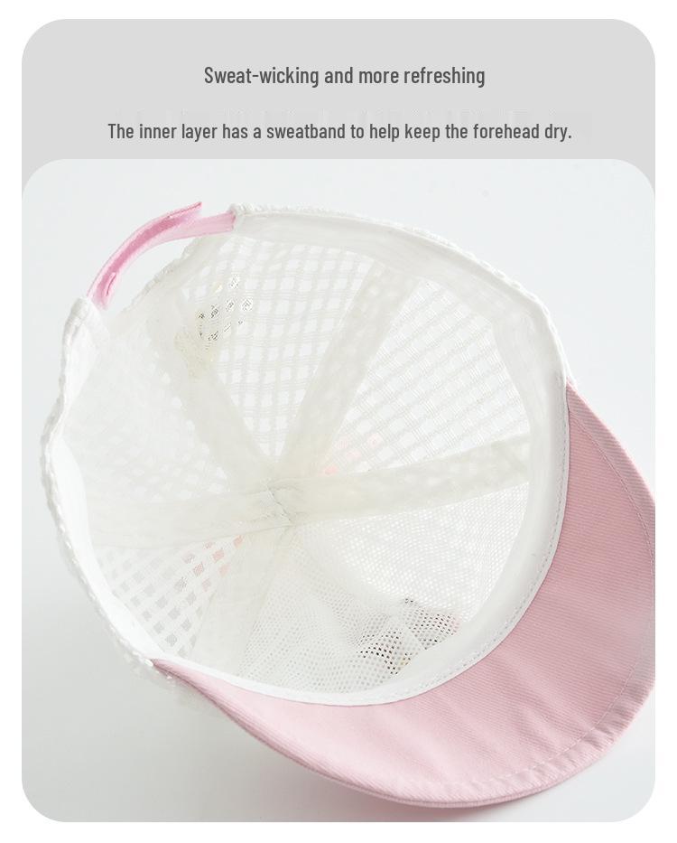 Children's Cute Rabbit Embroidered Mesh Baseball Cap - Breathable, Windproof, Sun Protection Hat
