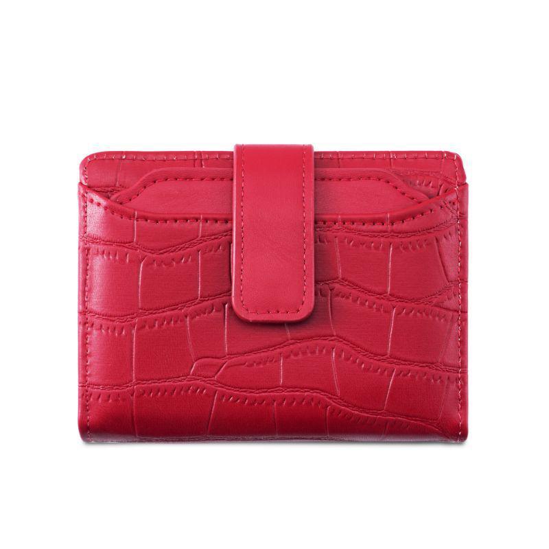 Korean Crocodile Print Minimalist Women's Foldable Wallet with Multi-Card Slots
