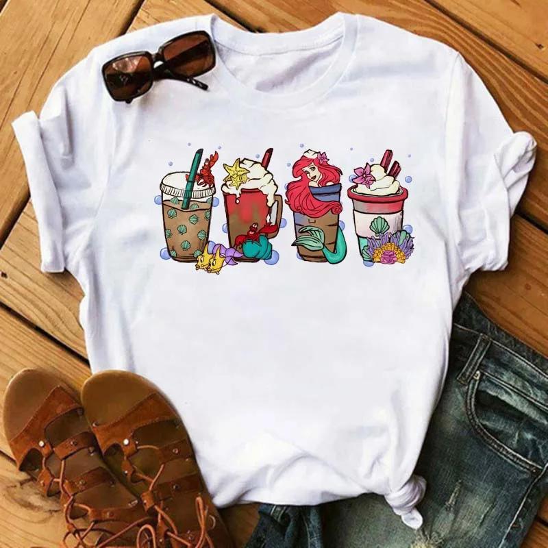 Cool Princess Stitch Mouse Print Trendy Casual Unisexs Dessert Design Graphic Tshirt Round Street Style Tshirt