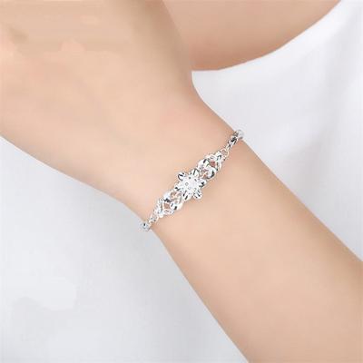925 Sterling Silver Bracelet Exquisite Flower Chain Fine Jewelry Wedding Party Ladies Gift Women 'S Bracelet