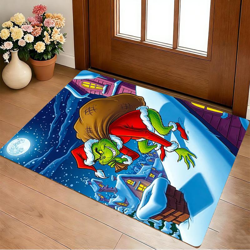 Christmas Grinch Living Room Non-Slip Area Rug Soft Carpet for Bedroom Game Playroom Sofa Office Home Decor Doormat Christmas Gift C9211489