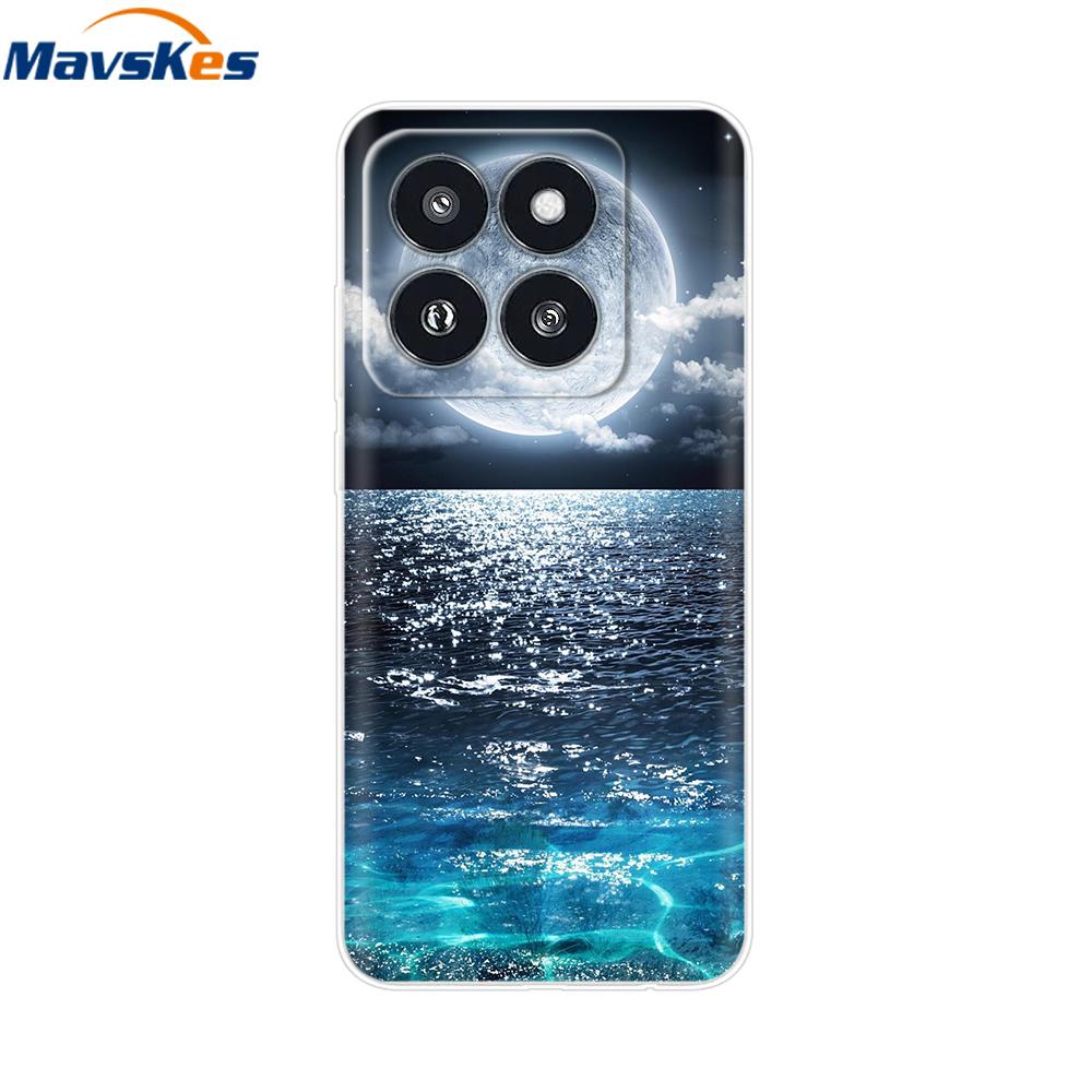 Phone Case For Xiaomi 14 Pro Case Soft Clear Painted Silicone Bumper Capa For Xiaomi 14 13T Mi 13T Pro Protect Transparent Cover