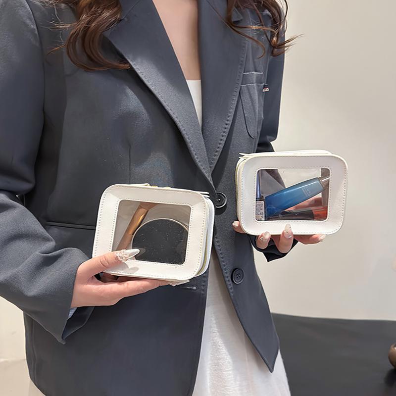Transparent Cosmetic Bag Simple Fashion Waterproof PVC Toiletry Bag New Makeup Storage Bag Clear Zipper Lipstick Cosmetic Bag