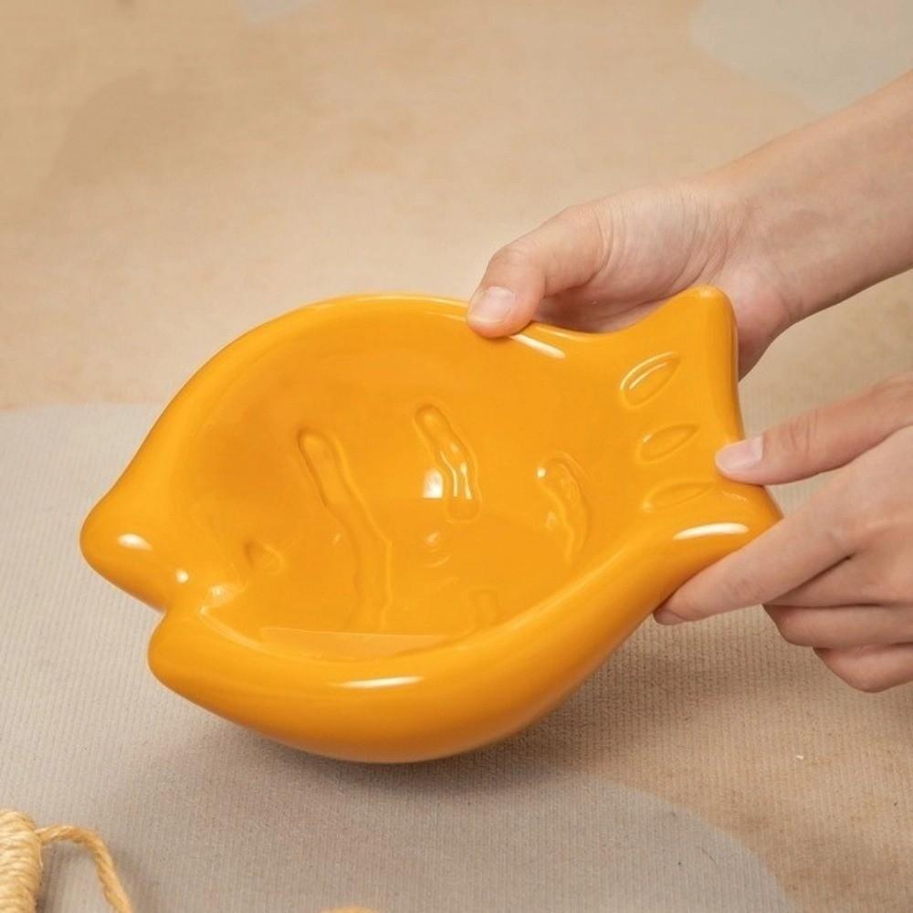 Large Caliber Ceramic Cat Bowl Cartoon Cervical Protection Bowl Water Drinking