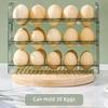 3 Tiers Eggs Holder With One Hand Operations Designs For Fridge Door Storage Clear Plastic Container Holds 30 Eggs