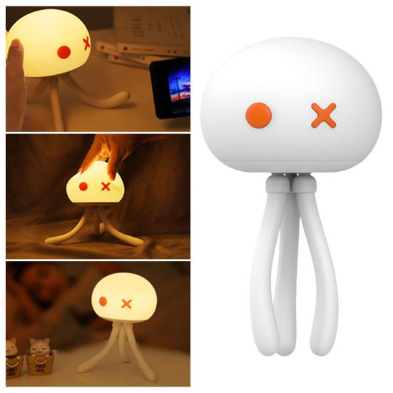 Jellyfish Night Light for Kids Bed Frame Touch Control Jellyfish Lamp with Flexible Tentacles Rechargeable Baby Nursery Lamp Cute Gift for Baby Shower