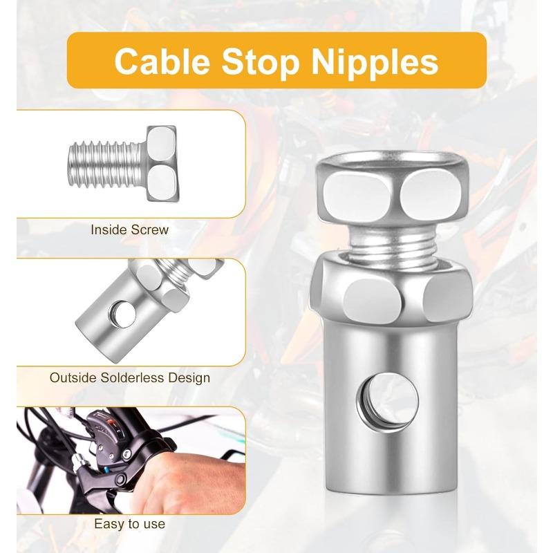 20Pcs Throttle Cable Stops, Universal 1/8" Throttle Cable Stop Nipples Clutch Brake Ends Repair for Bike Go Kart Motorcycles Law