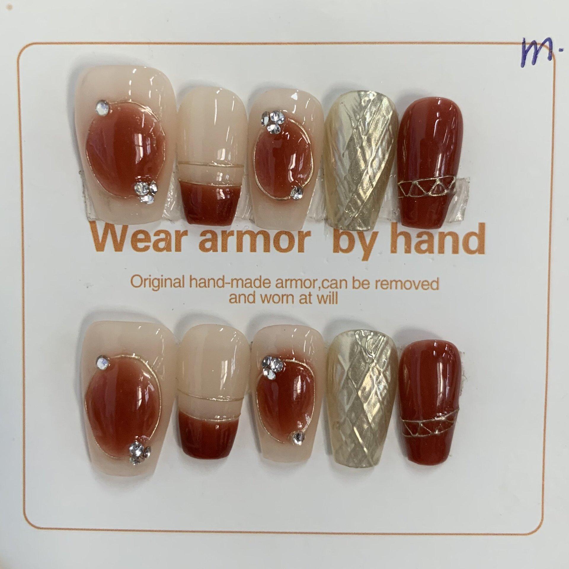 

Накладные ногти ручной работы Полное покрытие 100 дизайнов Высокое качество Нажмите на кончики ногтей Гель Носимые искусственные ногти Многоразовые размеры от XS до L бесплатные инструменты 5 шт. L