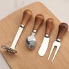 Stainless Steel Cheese Tool With Comfortable Wooden Handle Rust Resistant For Home Kitchen Party