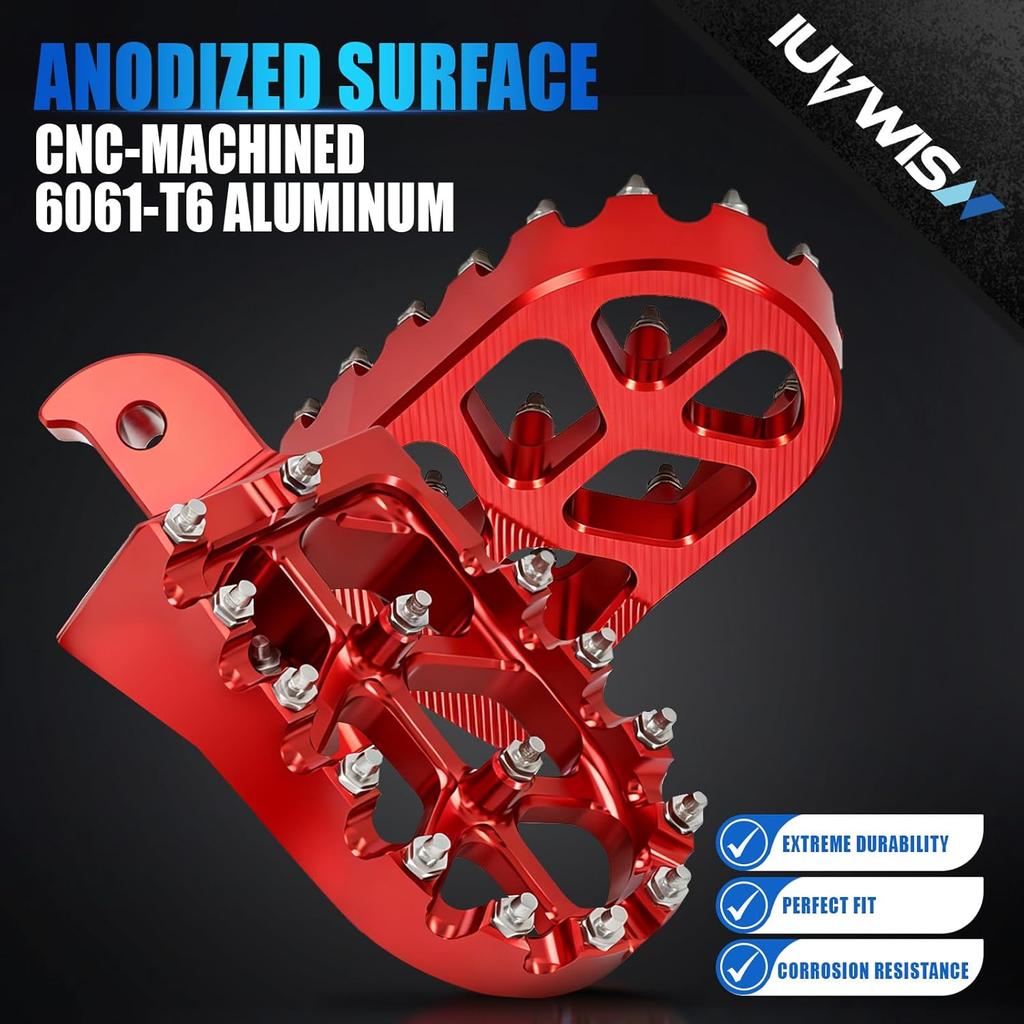 Mini Bike Foot Pegs CNC for CT200U CT200U-EX BT200X CT100U Mega Moto Trail 100cc 212cc 196cc Red,Wider MX Style Footpegs Foot Rest