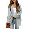 Damen S Laternenärmel Strick Cardigan Pullover mit Taschen Lässig